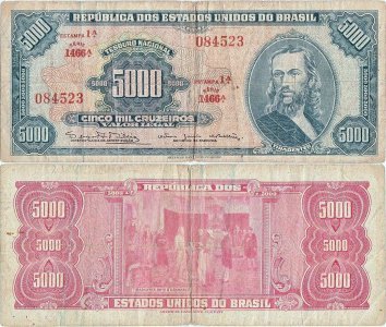 1965, 5,000 cruzeiros (P-174c) - Brazilia