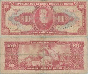 1963, 100 cruzeiros (P-180a) - Brazilia