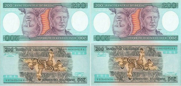 1984, 200 cruzeiros (P-199b) - Brazilia (×2)