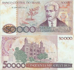 1985, 50,000 cruzeiros (P-204b) - Brazilia