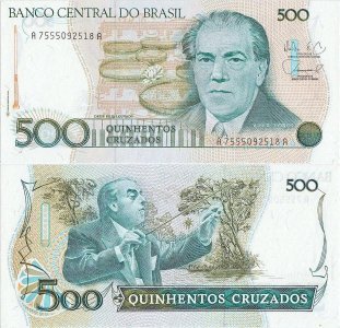 1988, 500 cruzados (P-212d) - Brazilia