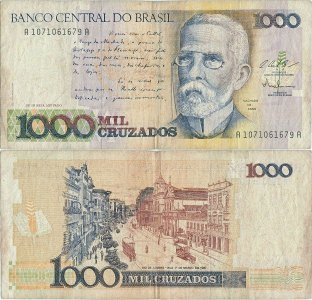1987, 1,000 cruzados (P-213a) - Brazilia
