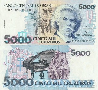 1992, 5.000 cruzeiros (P-232b) - Brazilia