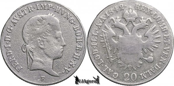 1842 E (Alba Iulia), 20 Kreuzer - Ferdinand I - Austrian Empire