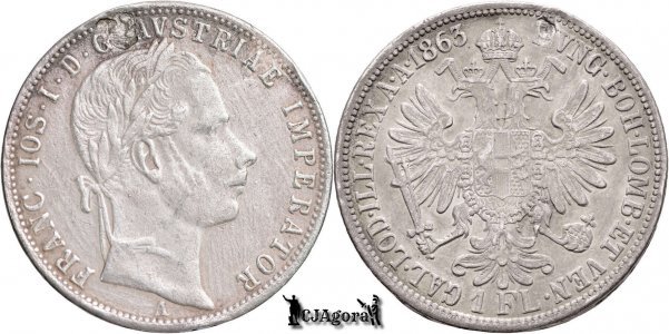 1863 A (Vienna), 1 Florin - Franz Joseph I - Austrian Empire