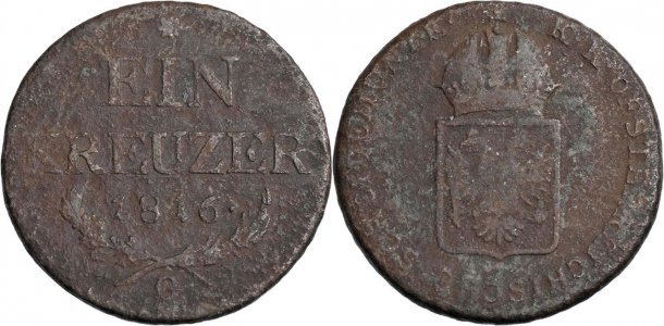 1816 - G - 1 kreuzer - Francis II - Austrian Empire