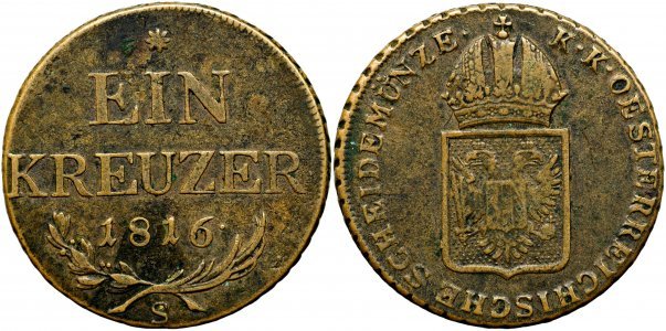 1816 S (Schmolinitz), 1 kreuzer - Francis II - Habsburg Empire