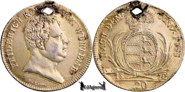 1812 ILW, 20 Kreuzer - Frederic I - Regatul Württemberg
