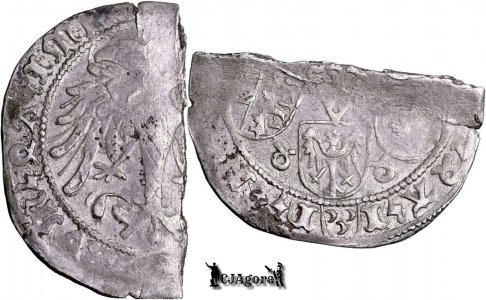 1471, 1 Groschen (fragment de jumătate) - Frederic al III-lea / al V-lea - Arhiducatul Austriei | CNA Fb 13