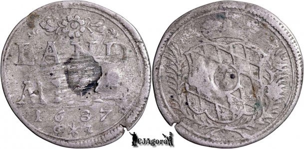 1687 CZ, 10 Pfennig - Maximilian al II-lea Emanuel - Electoratul Bavariei | KM 336