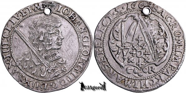 1667 CR, ⅛ Thaler - Ioan George al II-lea - Electoratul Saxoniei (linia Albertiniană) | Kohl 248