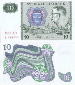 1990, 10 Kronor (P-52e.8) - Suedia
