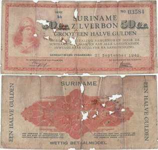 1940 (27 Septembrie), 50 centen (P-104a.3) - Surinam