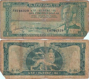 1966, 1 dollar (P-25a) - Etiopia