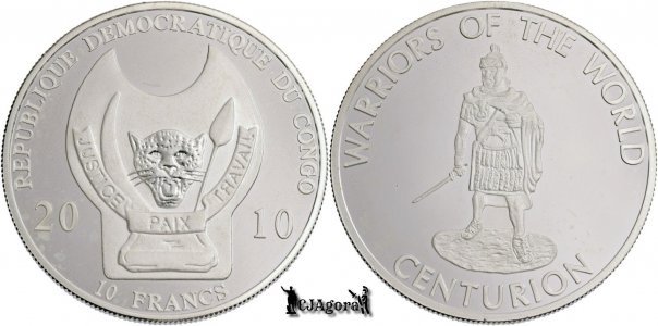 2010, 10 Francs - Warriors of the World - Centurion - Congo Democratic Republic