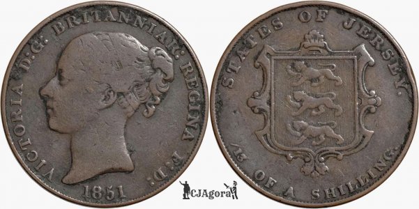 1851, 1/13 shilling - Victoria - Jersey