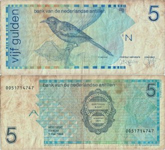 1994 (1 May), 5 gulden (P-22c) - Netherlands Antilles