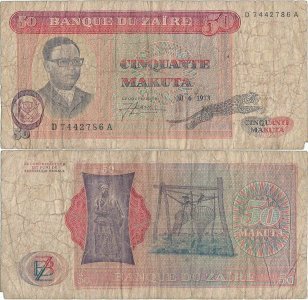 1973 (30 Iunie), 50 makuta ( P-16a.1 ) - Zair