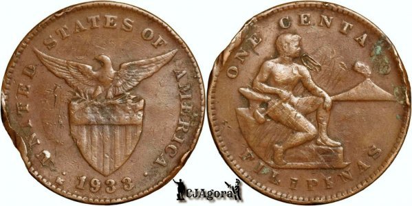 1933 M 1 Centavo - Philippines