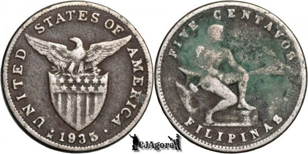 1935 M 5 Centavos - Philippines