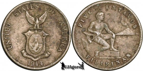 1944 S 5 Centavos - Philippines