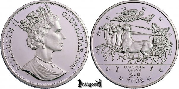 1994 PM, 2.8 ECUs - Mitologie - Elisabeta a II-a - Gibraltar (teritoriile britanice de peste mări) | KM 489 | PROOF