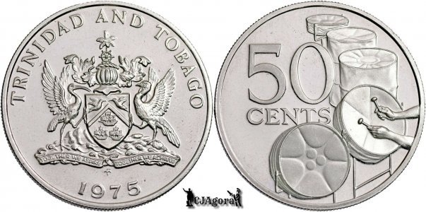 1975 FM, 50 Cents - Elizabeth II  - Trinidad and Tobago | KM 22 | PROOF