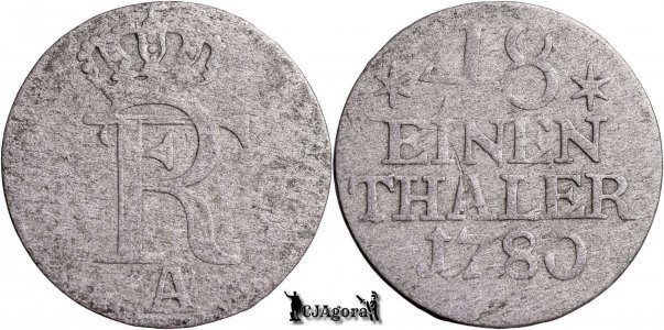 1780 A, ¹⁄₄₈ Thaler - Frederic al II-lea - Regatul Prusiei | KM 327