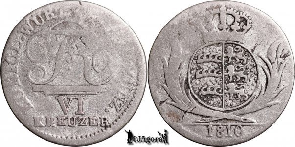1810, 6 Kreuzer - Frederic I - Regatul Württemberg