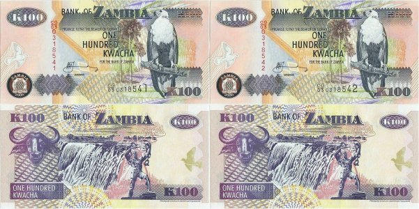 2006 , 100 kwacha ( P-38f ) - Zambia (x2)